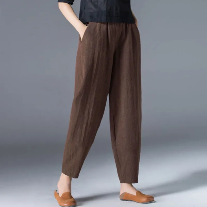 Anti-cotton Elastic Waist Wide Leg Trousers