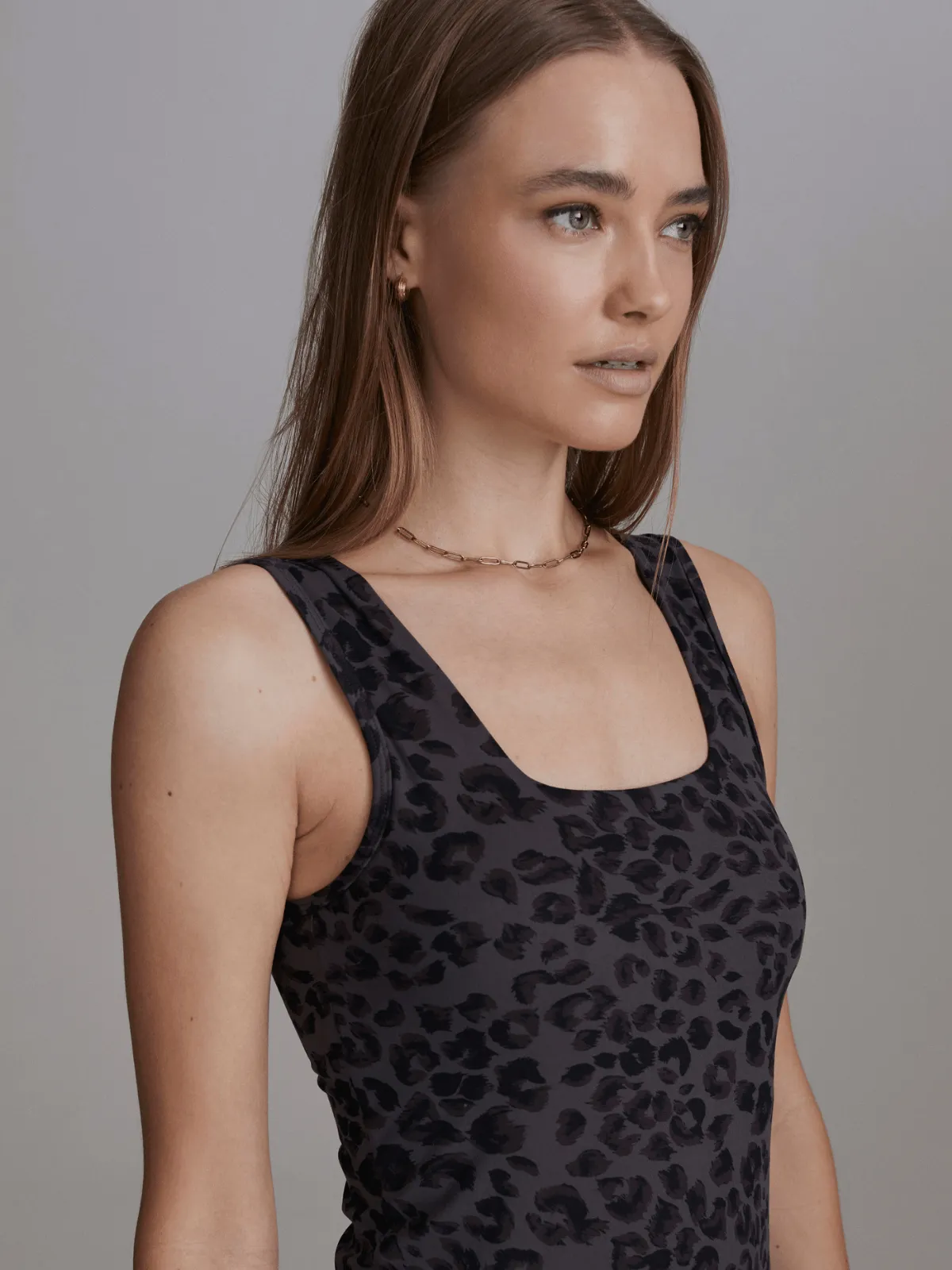 Iron Grey Cheetah Aletta Tank Top