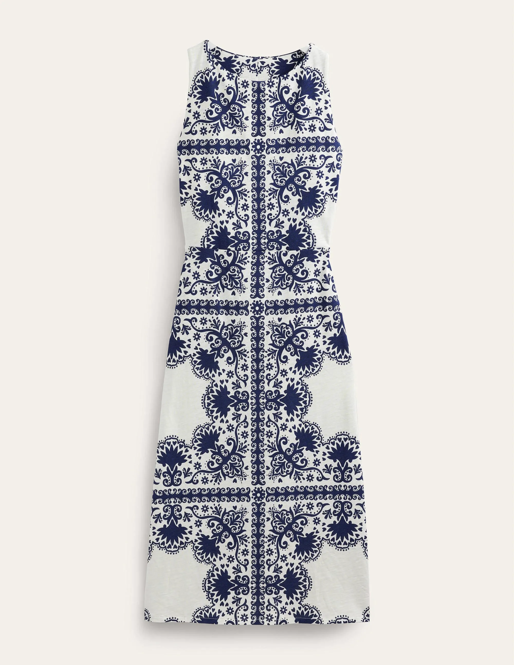Jersey Column Midi Dress-Navy, Floweret Placement