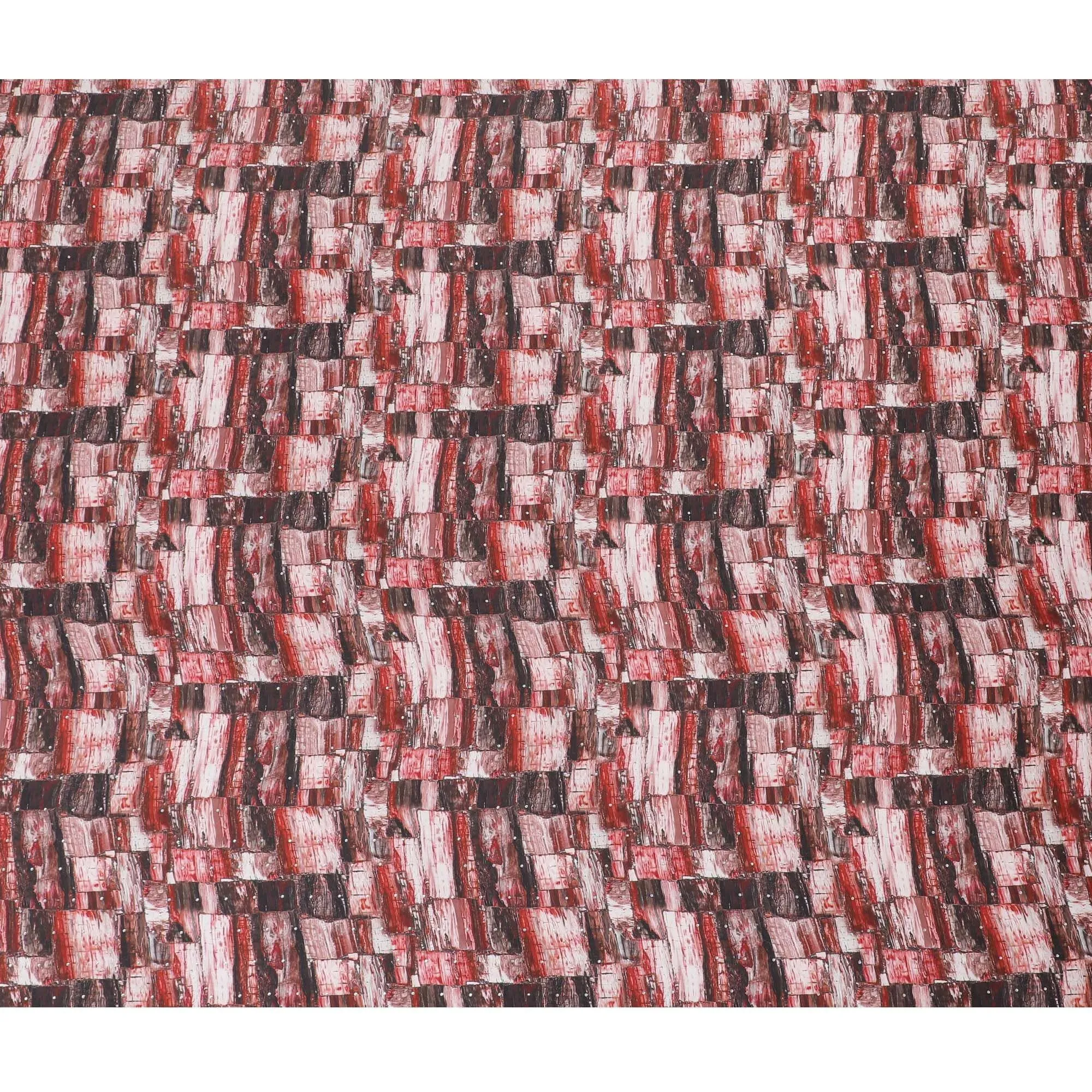 Multicolor synthetic crepe fabric having stone work in fancy design-D15303