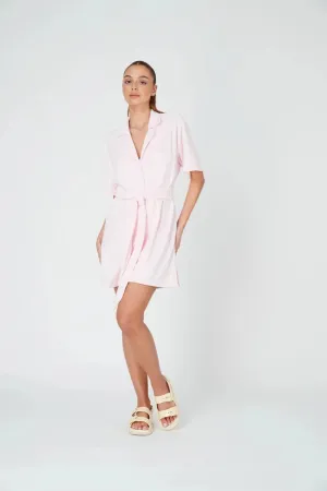 Summi Summi - Terry Shirt Dress: Baby Pink
